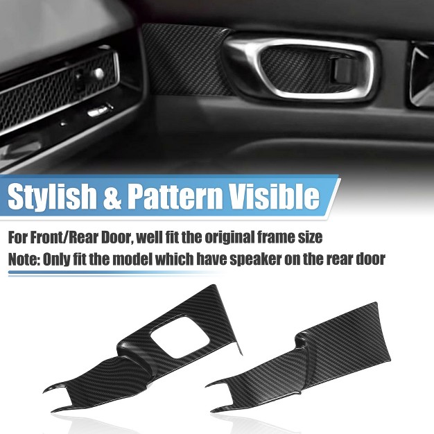 Unique Bargains Door Handle Bowl Frame Trim Covers For Honda Civic 11th 2022 Black Carbon Fiber 4pcs