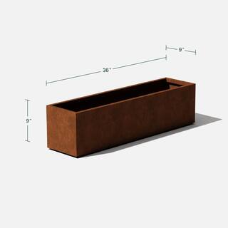 Veradek Trough 36 in. Rust Corten Steel Metal Window Box Planter TRHV36CS