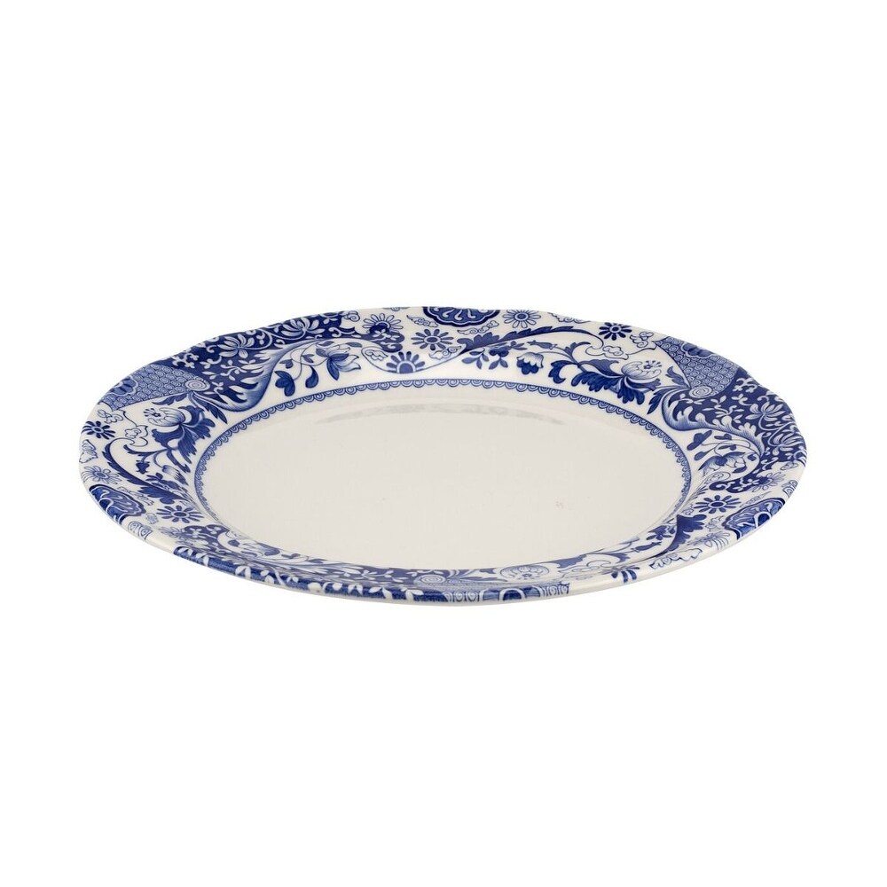 Spode Blue Italian Brocato Dinner Plates Set of 4   10.5 inch