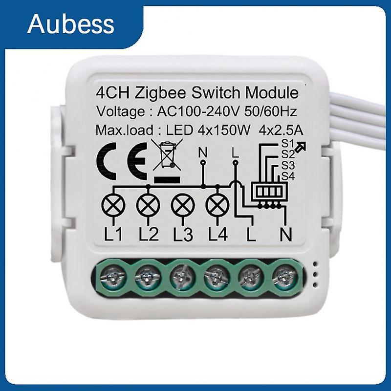 Diy 3gang 4gang Breaker Zigbee 3.0 Switch Remote Control Wireless Mini Module Work With Zigbee