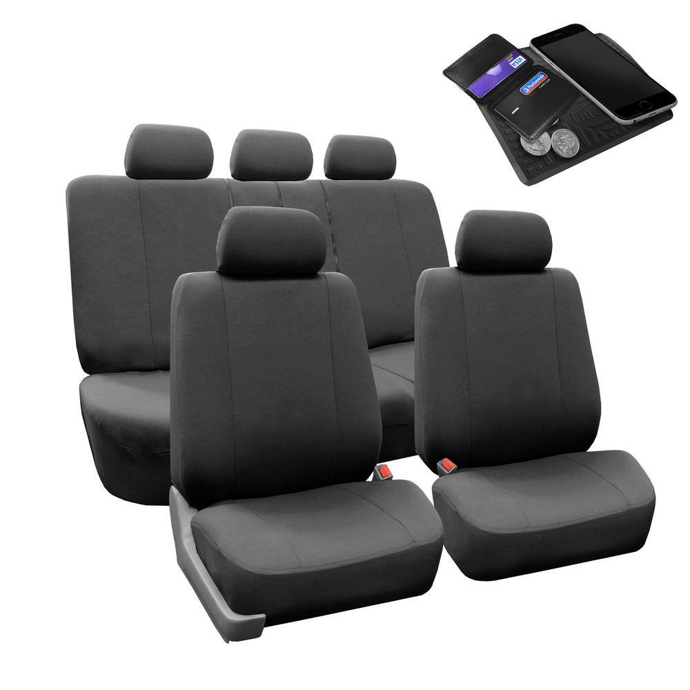 FH Group Flat Cloth 47 in. x 23 in. x 1 in. Multi-Functional Full Set Seat Covers DMFB052CHRCL115