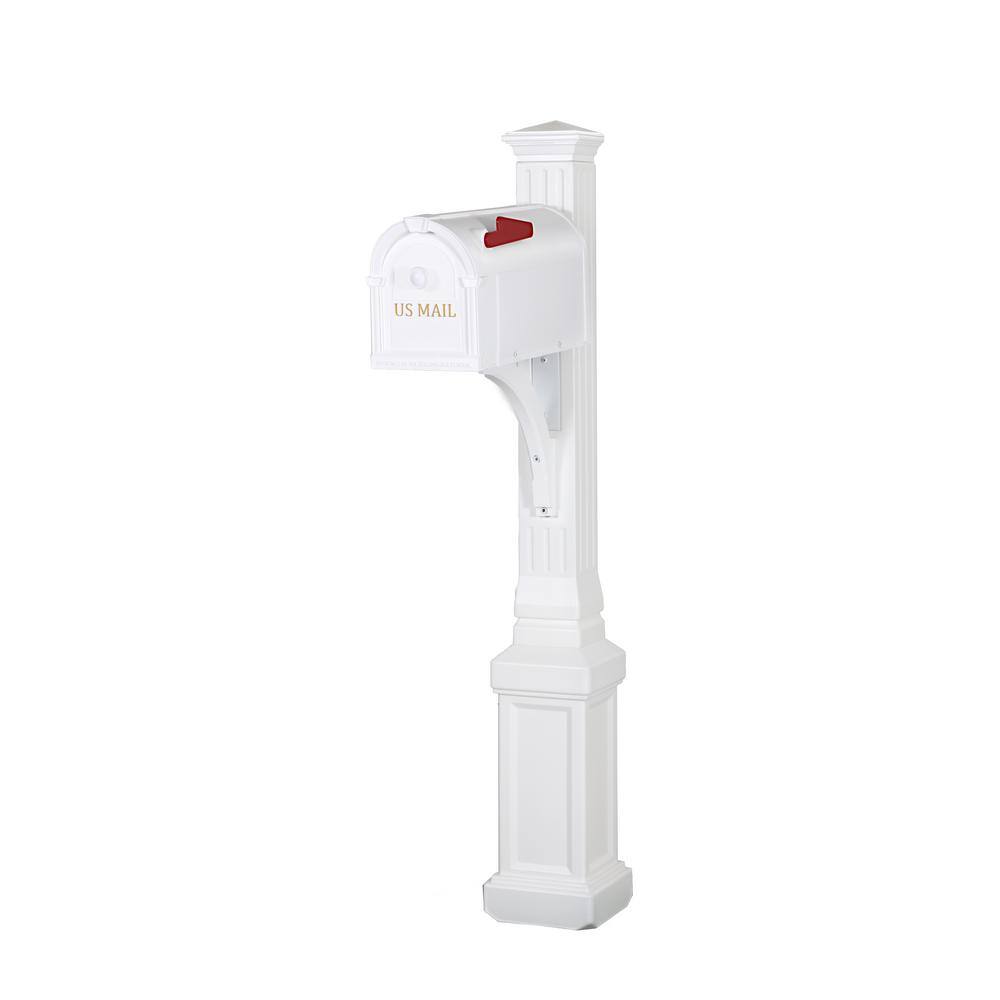 Postal PRO White The Lexington Mailbox and Post Kit PP350WH