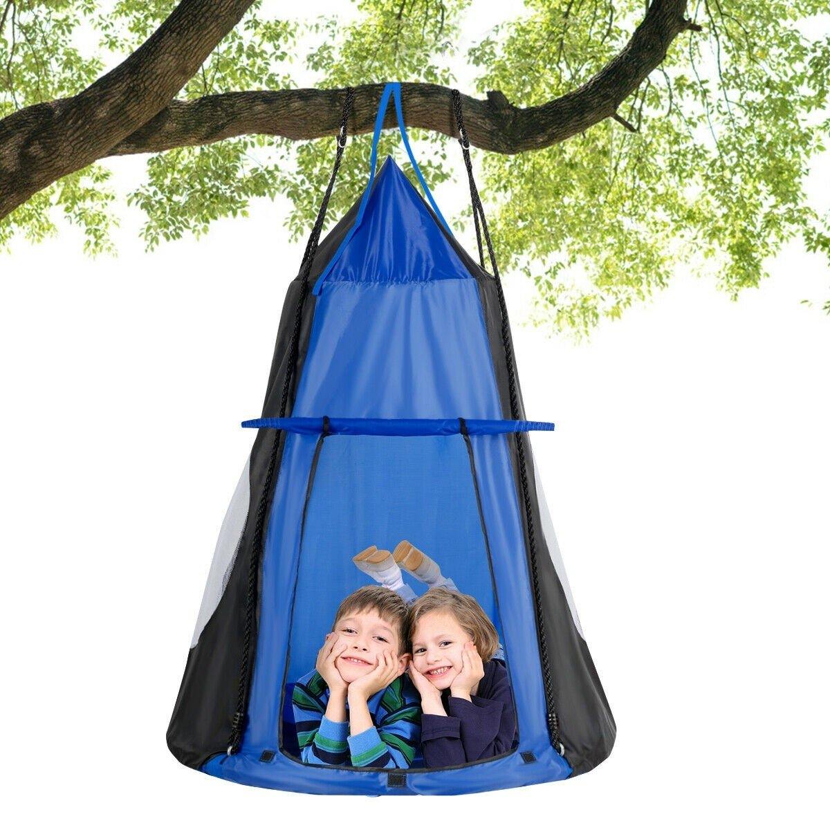 2 in 1 Kids Detachable Hanging Chair Swing Tent Set