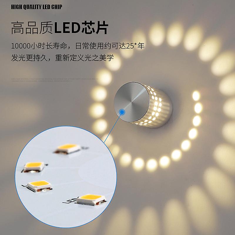 led modern indoor home wall light Creative aluminum spiral light circular corridor corridor background wall decorative light（blue light）