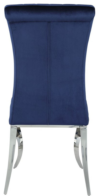 Coaster Carone Upholstered Velvet Dining Chairs in Blue   Contemporary   Dining Chairs   by Homesquare  Houzz