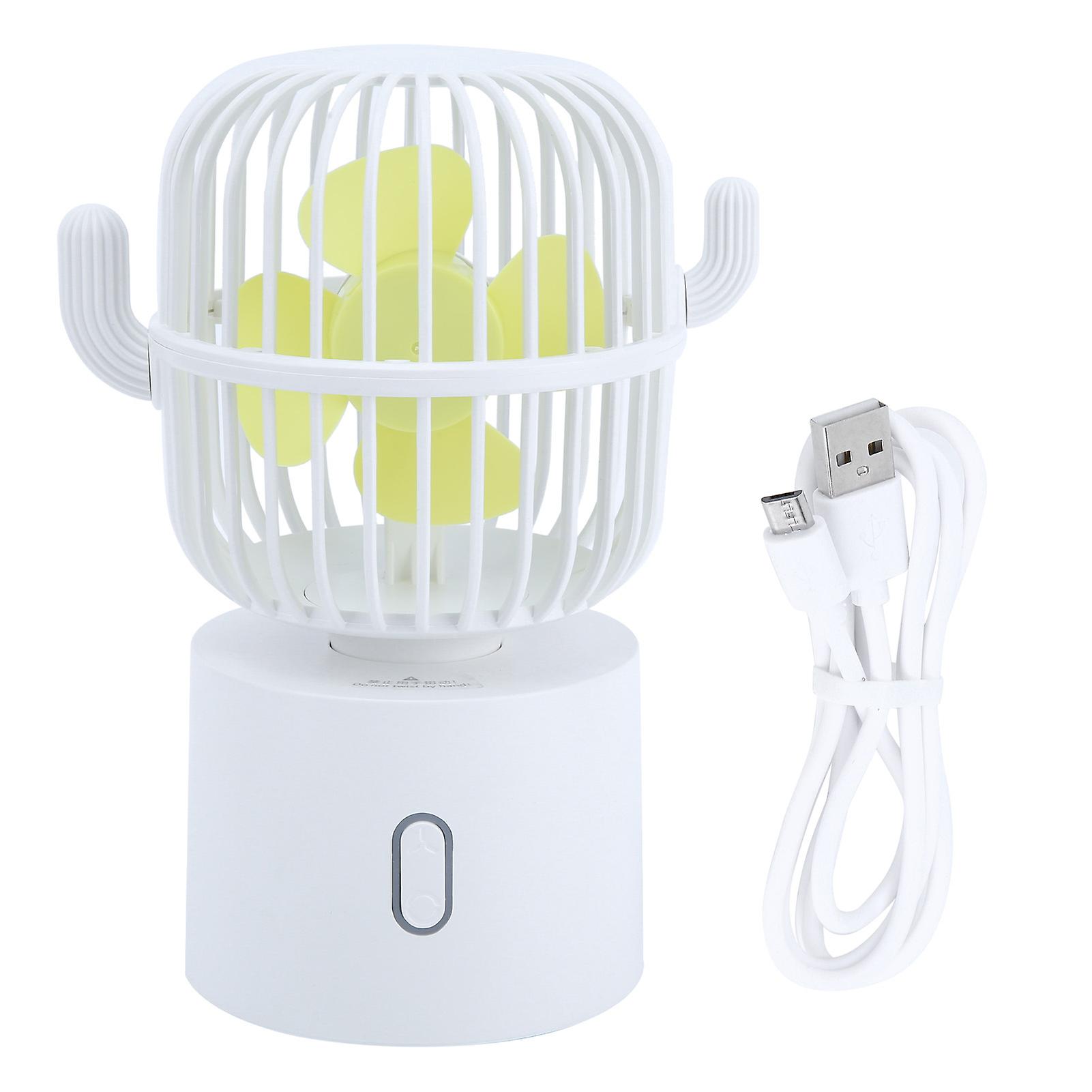 Usb Charging Desktop Mini Fan Home Office Travel Portable 3 Speed Adjustable Fanwhite