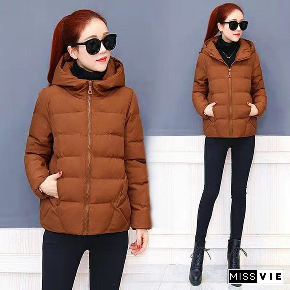 Women's Winter Jacket New Large Loose Hooded Cotton Padded Jacket Short Coat Cotton Padded Women's Winter Wear