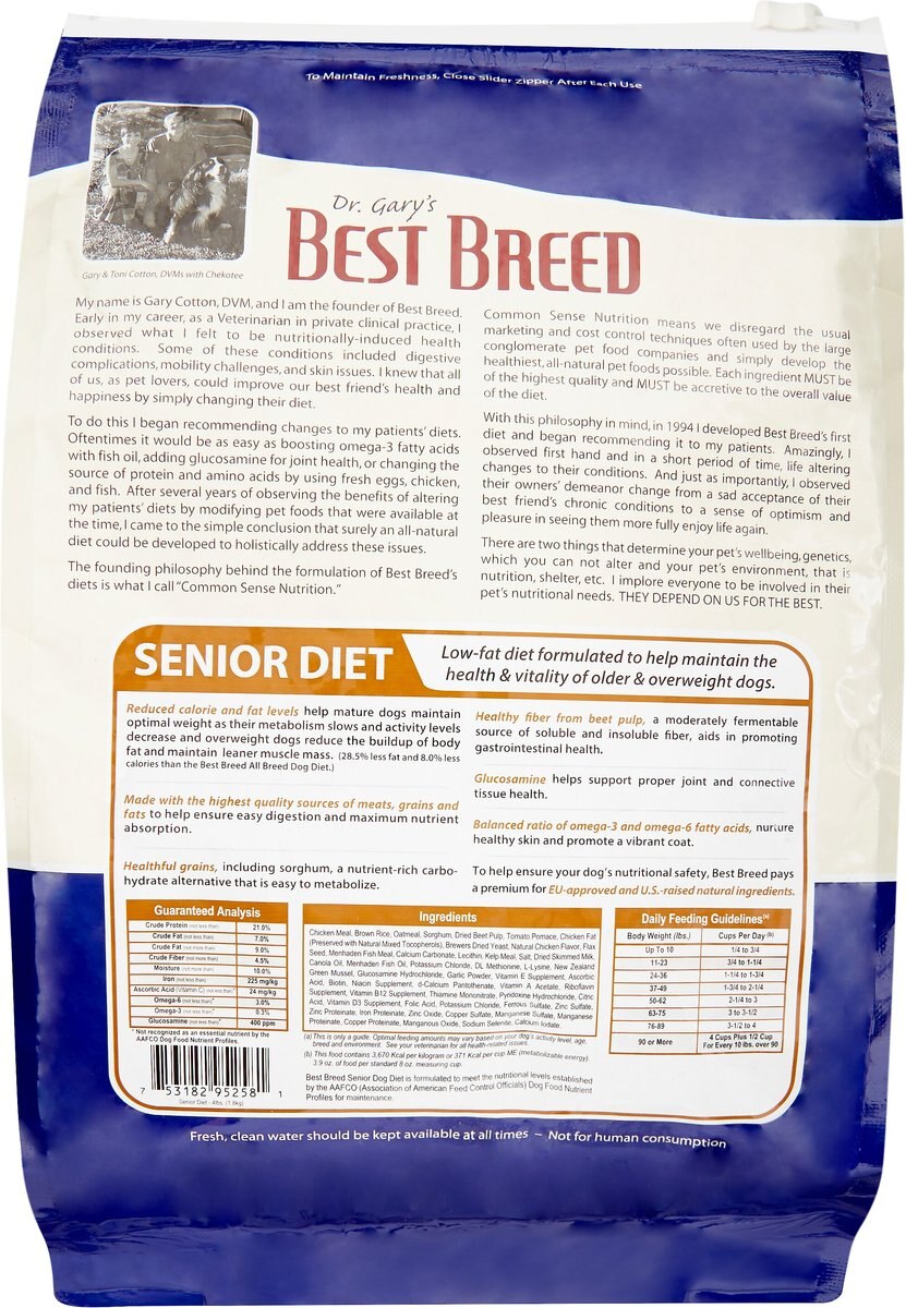 Dr. Gary's Best Breed Holistic Senior Reduced Calorie Dry Dog Food