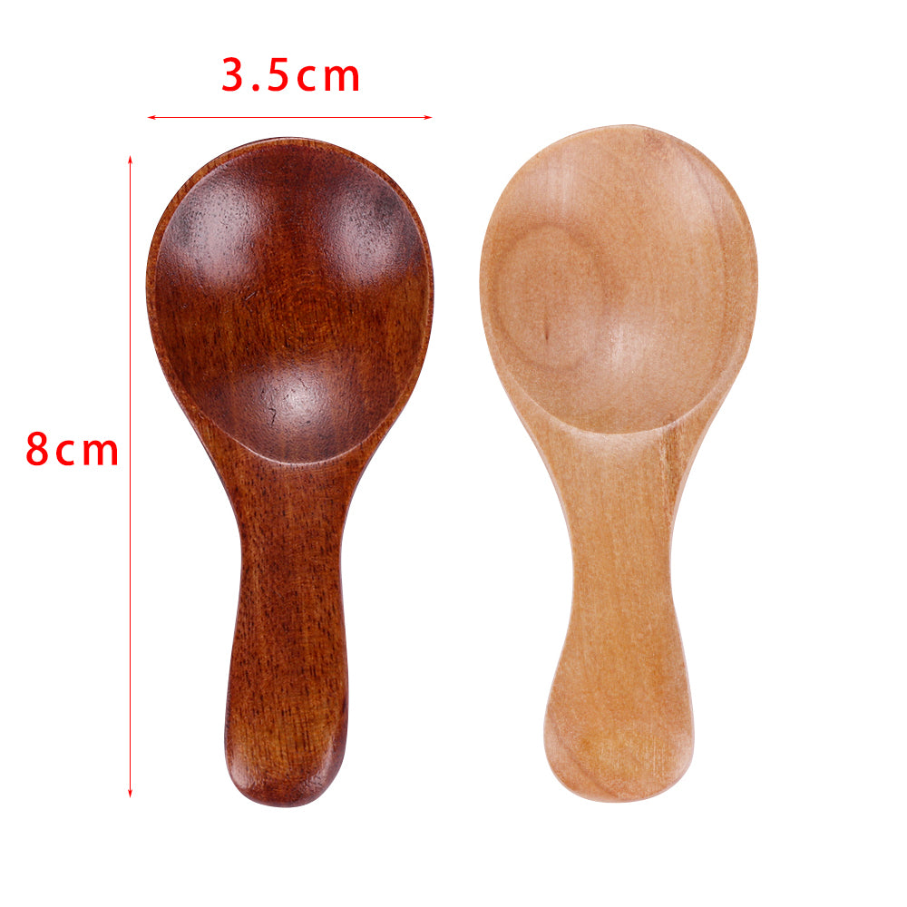 2Pcs/Set Condiment Scoop Flatware Coffee Tea Small Mini Sugar Spoon Salt Wood Spoons Kitchen Gadgets Cooking Accessories