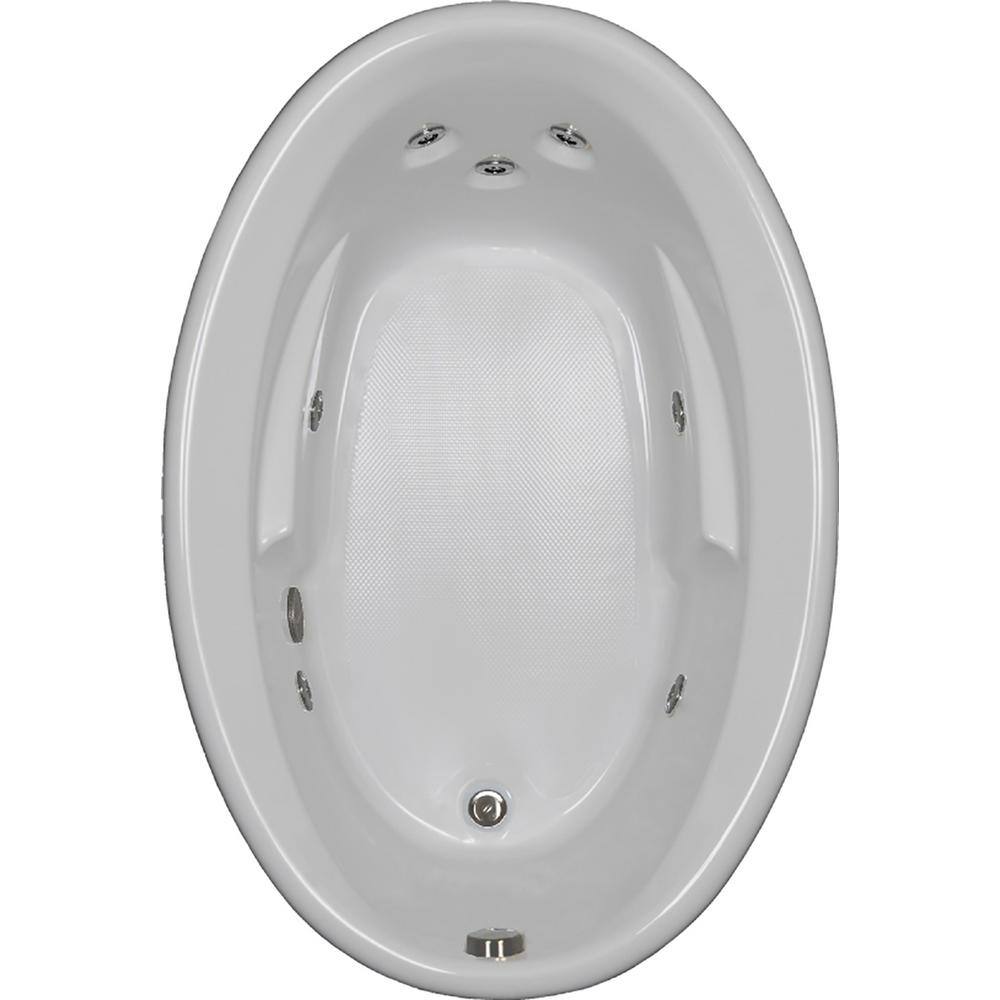 Comfortflo 60 in. Oval Drop-in Whirlpool Bathtub in Biscuit W6042JR Biscuit