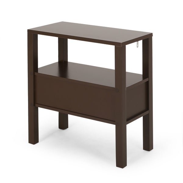 Timber Contemporary Wooden Side Table with Drawer by Christopher Knight Home - 11.75