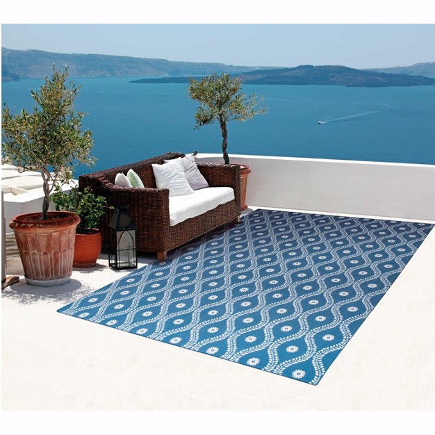 Nourison Home amp Garden Navy Indoor outdoor Area Rug