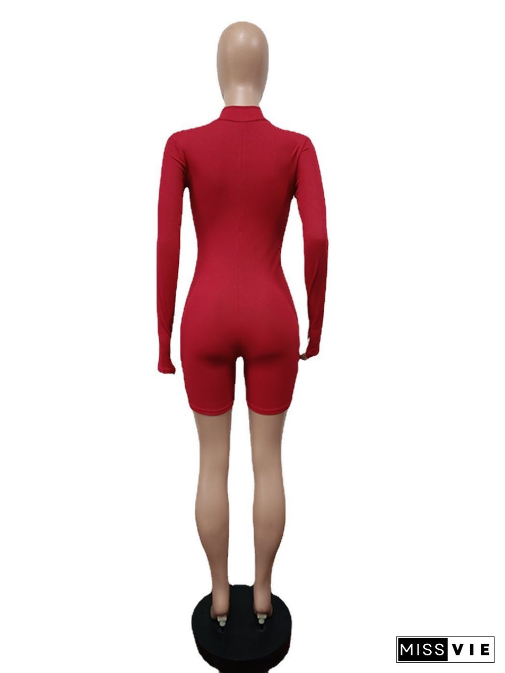 Solid Color Long Sleeve Fitness Stretch Rompers