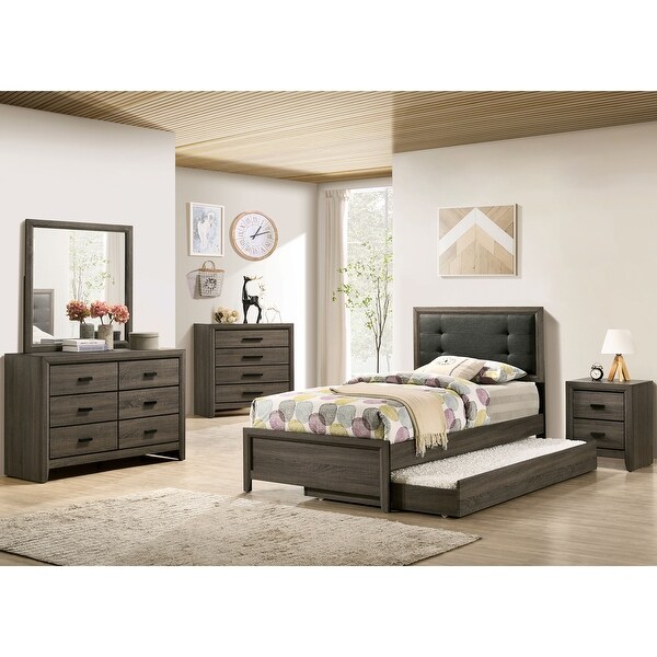 Furniture of America Vilk Rustic Grey Dresser and Mirror Set - - 31451304