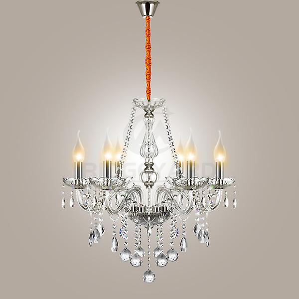 6 Heads K9 Crystal Chandelier Light Transparent Crystal Ceiling Lamp Home Decor 88166