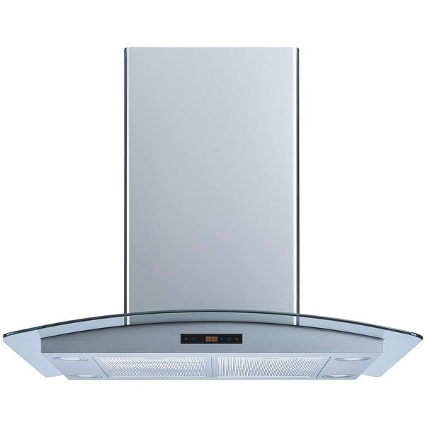 Winflo 30-in 475 CFM Convertible Stainless Steel Island Range Hood with Touch Control