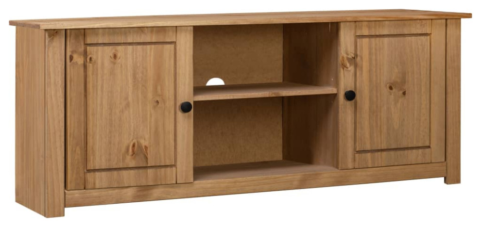 vidaXL TV Stand TV Console Sideboard TV Unit Solid Pine Wood Panama Range   Rustic   Entertainment Centers And Tv Stands   by vidaXL LLC  Houzz