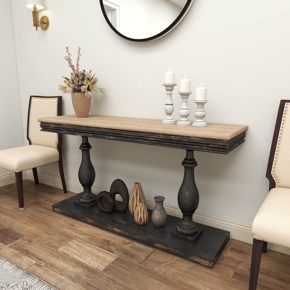 Black Fir Vintage Console Table 31 x 59 x 18   59 x 18 x 31