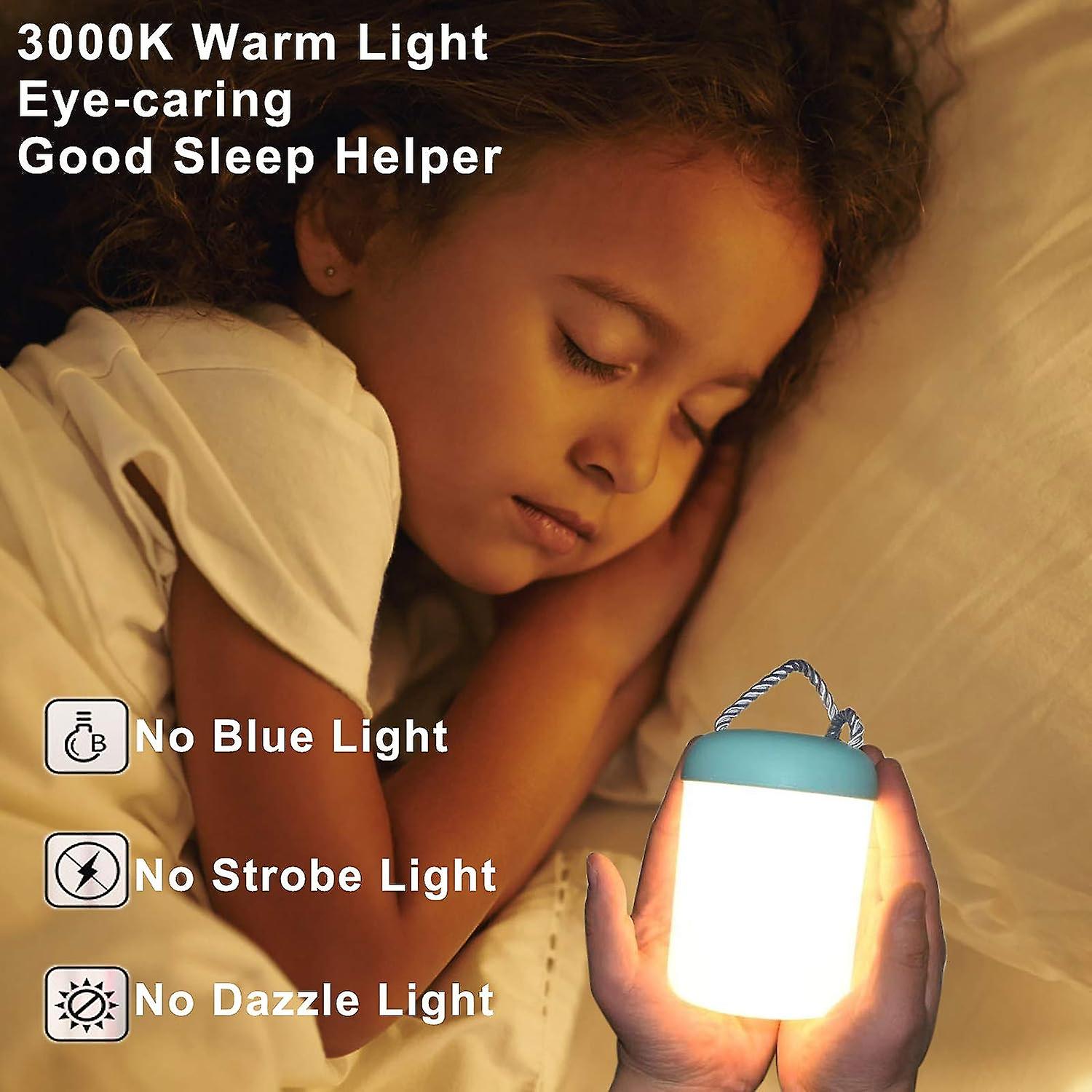 Portable Night Light For Kids，rechargeable Bedside Lamp，stepless Dimmable Portable Lantern，360 Lighting，eye-caring Table Lamp，3000k Warm Light，perfect