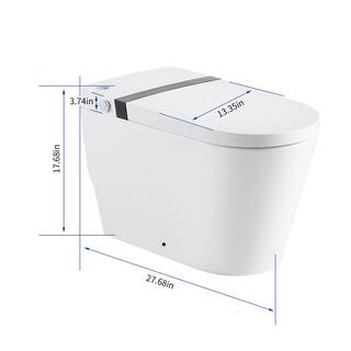 Tatayosi 1-Piece 3.8L1 GPF Single Flush Smart Toilet in White Seat Included with Auto-Flush Warm Water Air Drying Function J-H-W156668043