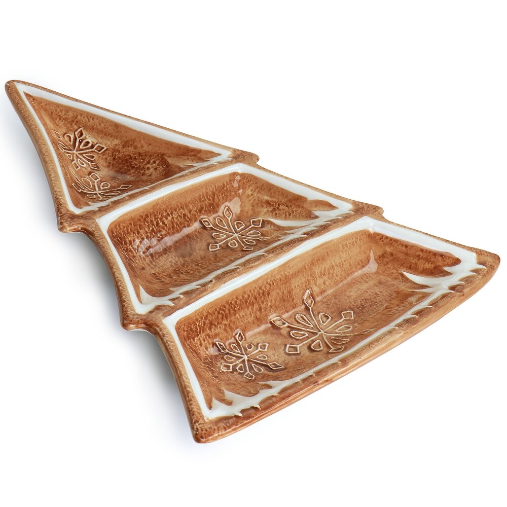 Martha Stewart Durastone 3 Section Gingerbread Tree Serving Tray