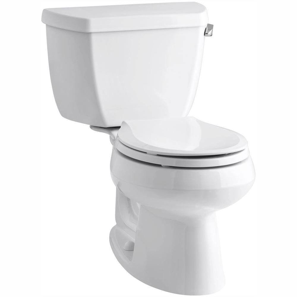 KOHLER Wellworth 2-Piece 1.28 GPF Single Flush Round Toilet in White K-3577-RA-0