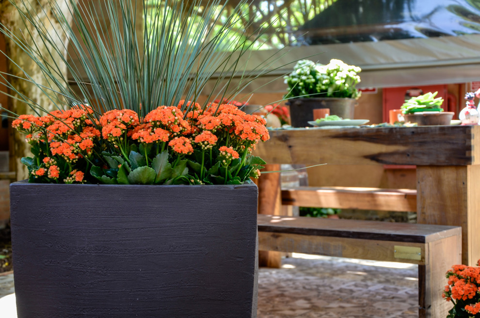 Square Modern Pot Charcoal   Transitional   Outdoor Pots And Planters   by Japi Pottery  Houzz