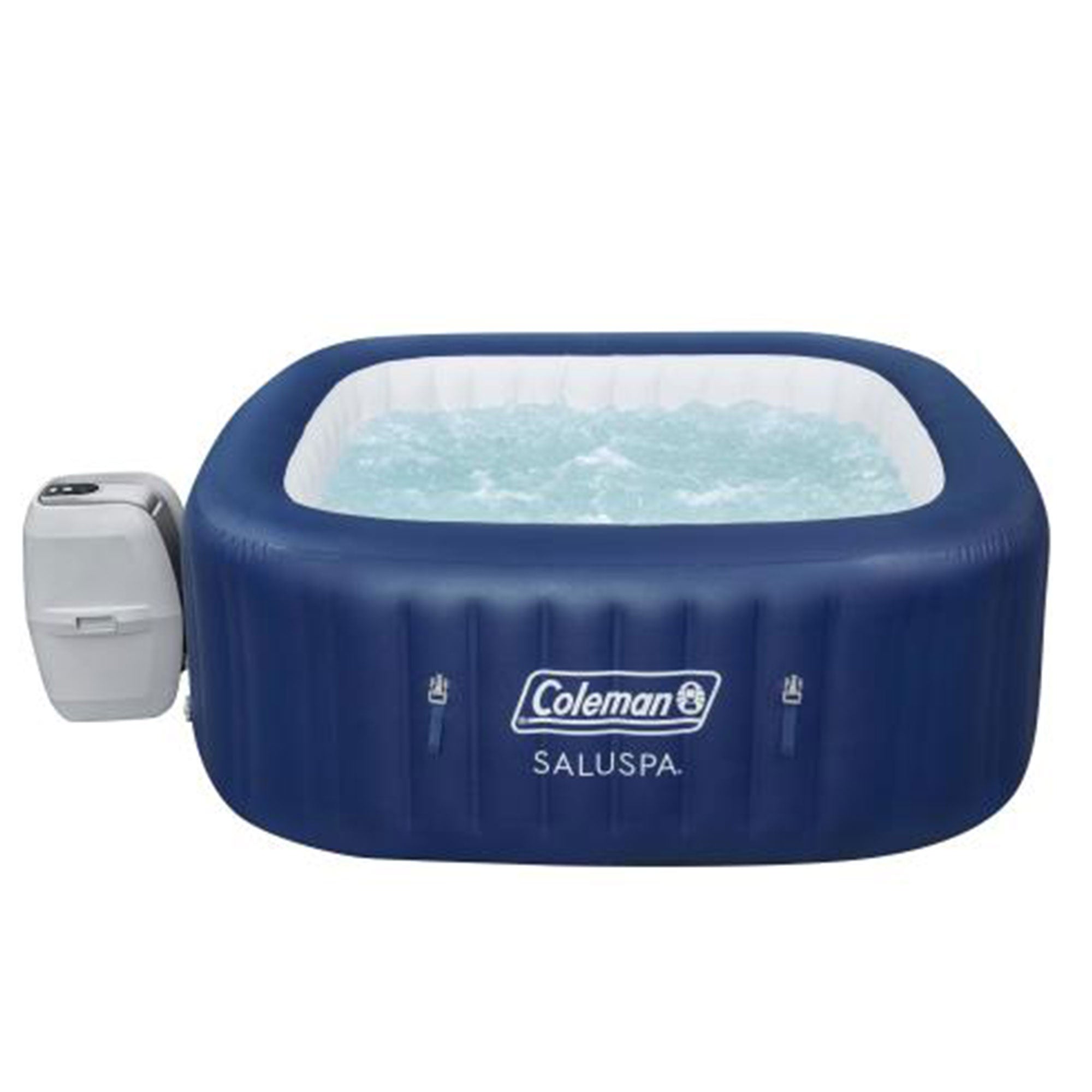 Coleman Atlantis SaluSpa 140 AirJet Square 4-6 Person Inflatable Hot Tub, Blue