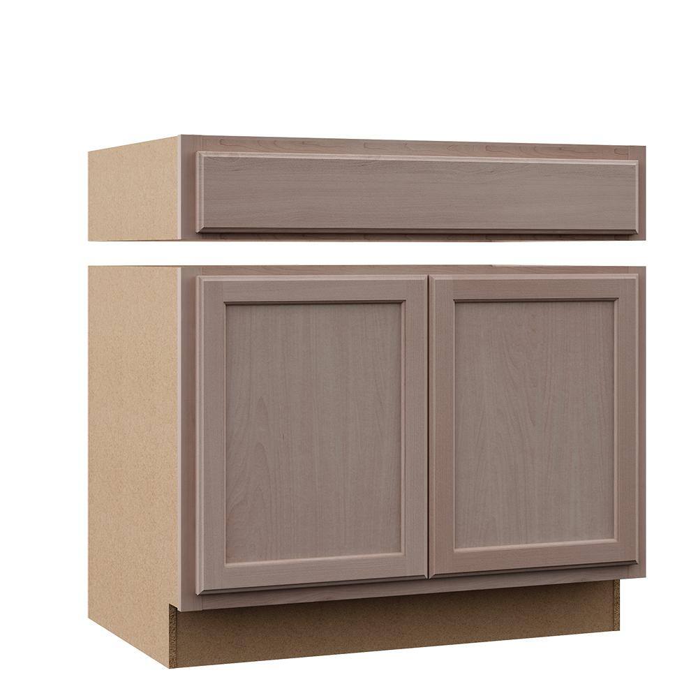 Hampton Assembled 36x34.5x24 in. Accessible Sink Base Kitchen Cabinet in Unfinished Beech KSBA36-UF