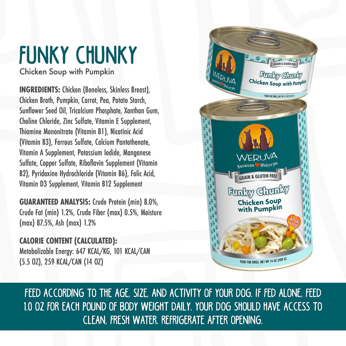 Weruva Funky Chunky Chicken Soup with Pumpkin Grain-Free Canned Dog Food