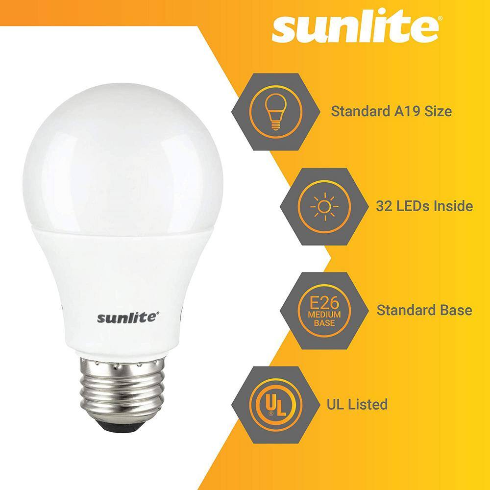 Sunlite 100-Watt Equivalent A19 Non-Dimmable UL Listed Super Bright 1500 Lumens E26 Base LED Light Bulb in Warm White (12-Pack) HD02552-4