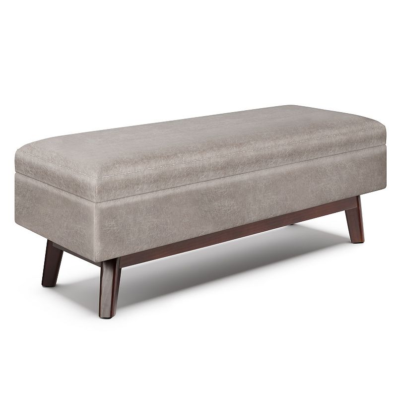 Simpli Home Owen Gray Rectangular Storage Ottoman