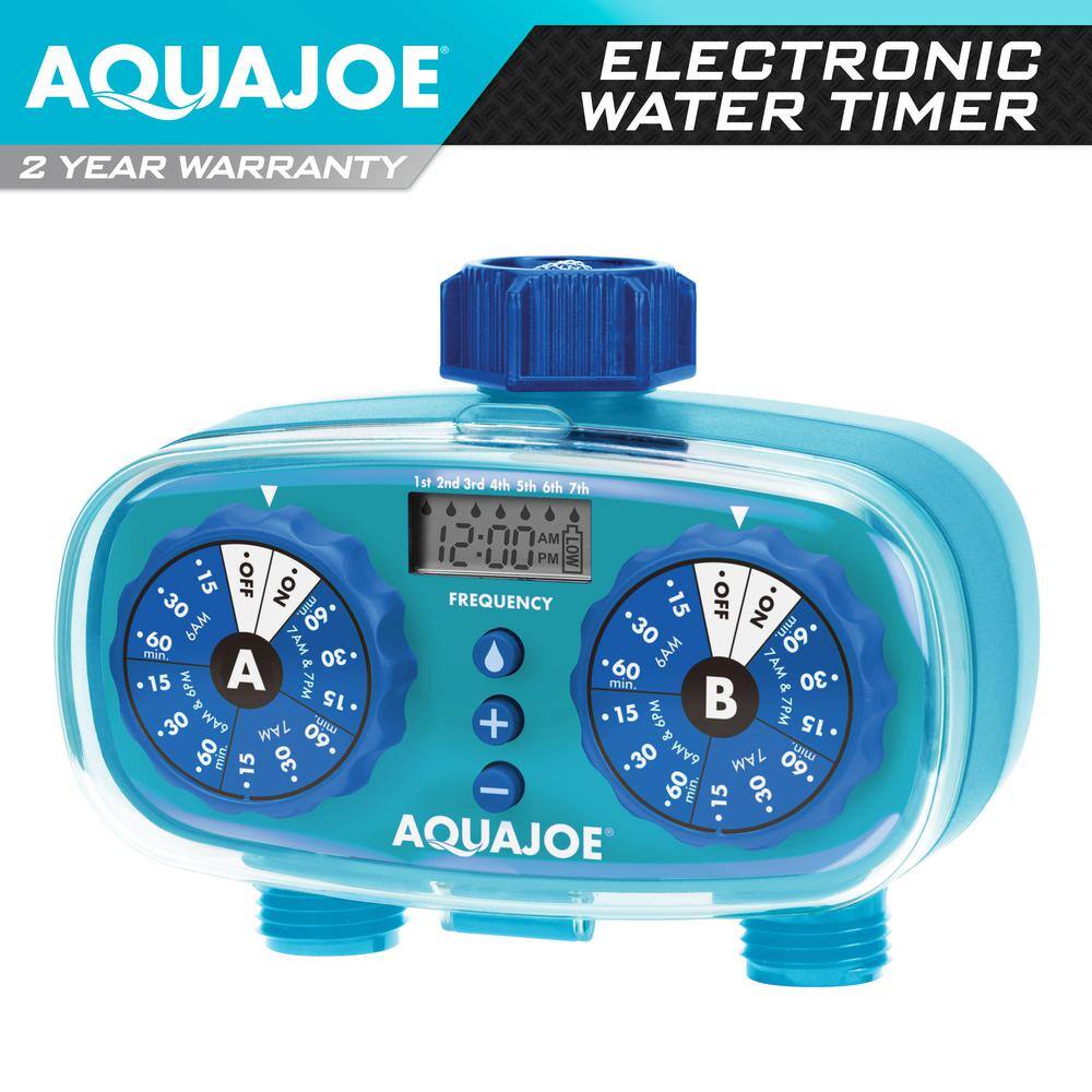 AQUA JOE 2-Zone Customizable Electronic Water Timer AJ-ET2Z