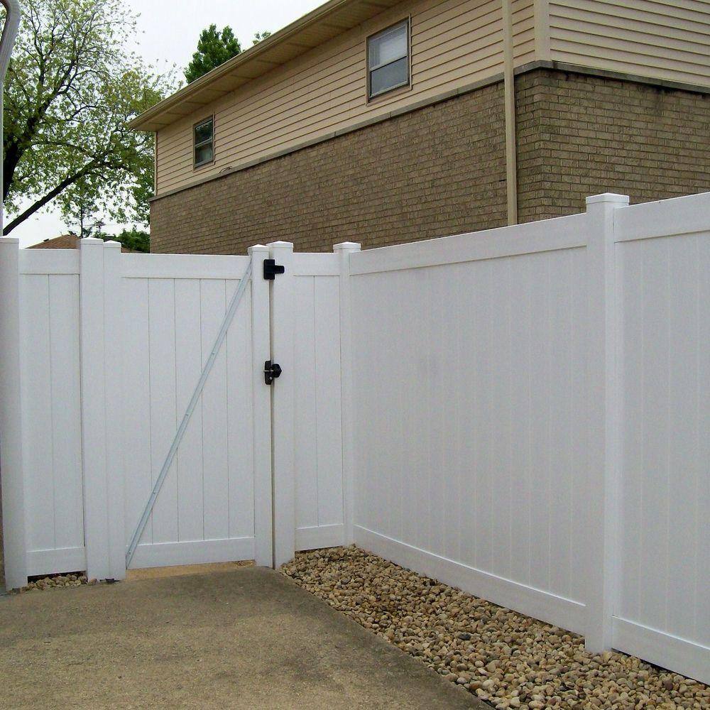 Weatherables Pembroke 3.5 ft. W x 6 ft. H White Vinyl Privacy Fence Gate Kit SWPR-TG11.3-6X42.5