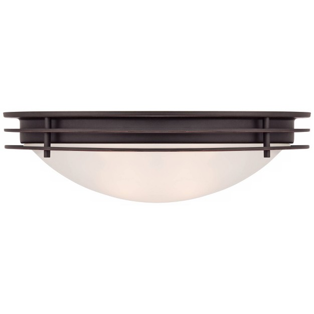 Wide Bronze 2 light White Glass Bowl Shade For Bedroom Kitchen Living Room Hallway Dining