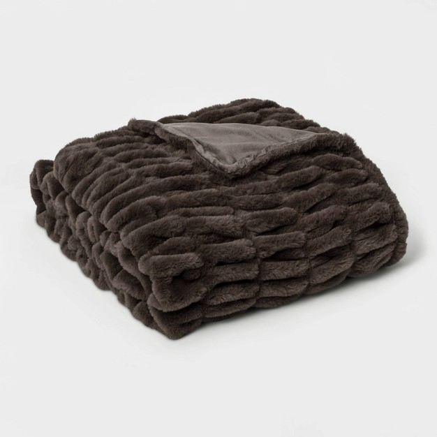 X 86 quot Faux Fur Oversized Bed Throw