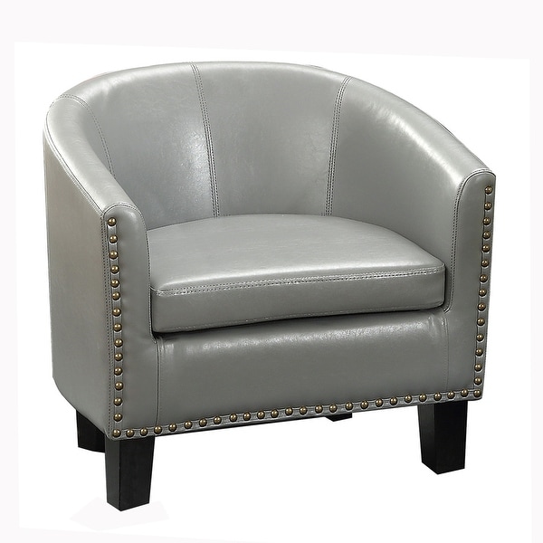 Isabela Faux Leather Barrel Accent Club Chair by Moser Bay