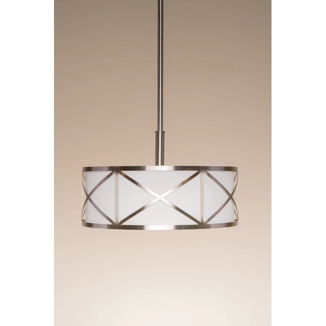 Kichler 34720 Edenbrook 3-Light Brushed Nickel Modern/Contemporary Etched Glass Drum Pendant Light