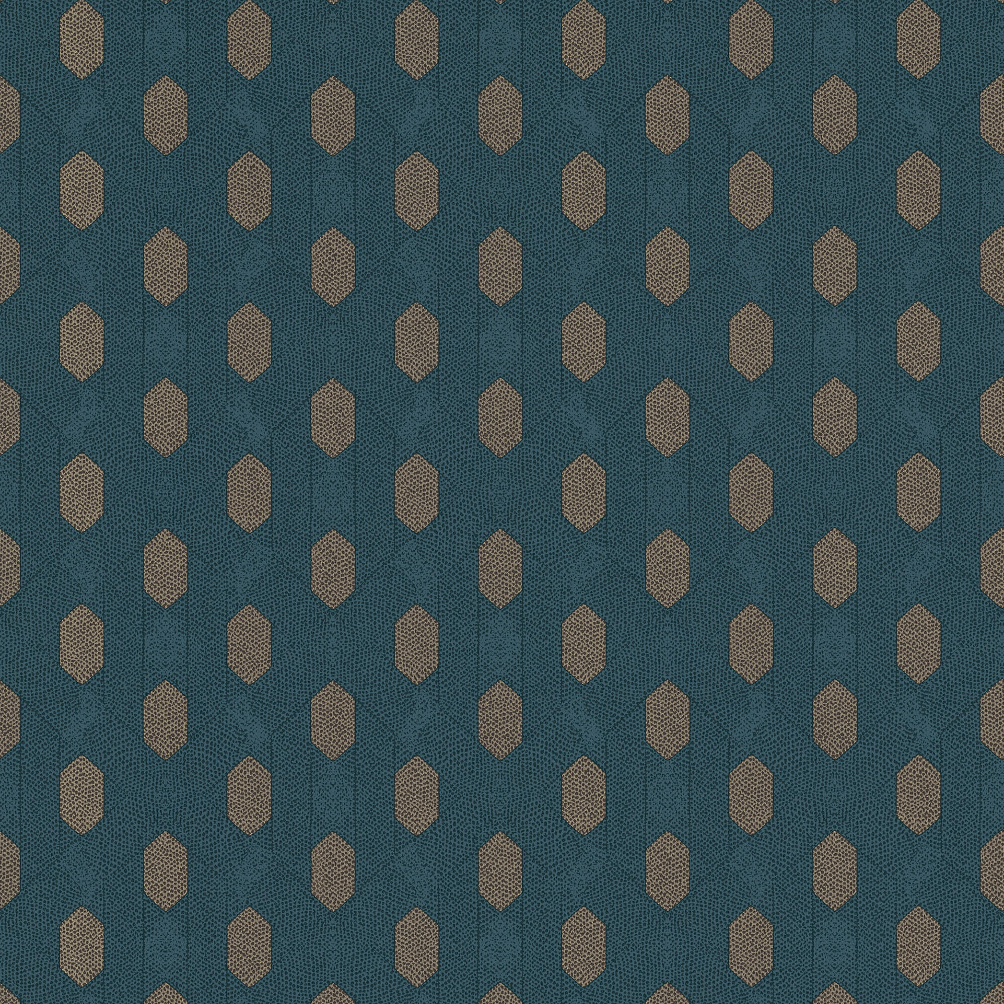 Art Deco Style Geometric Motif Wallpaper in Beige/Blue/Brown from the Absolutely Chic Collection