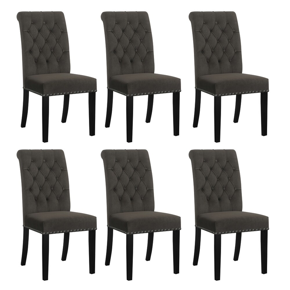 Nantucket Upholstered Tufted Back Dining Chairs (Set of 6)