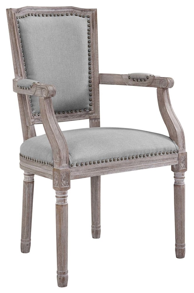 Country Farm House Dining Vintage Side Chair Armchair  Fabric Wood   French Country   Dining Chairs   by House Bound  Houzz