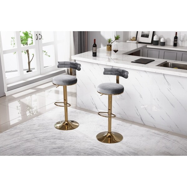 2PCS Bar Stools with Back and Footrest