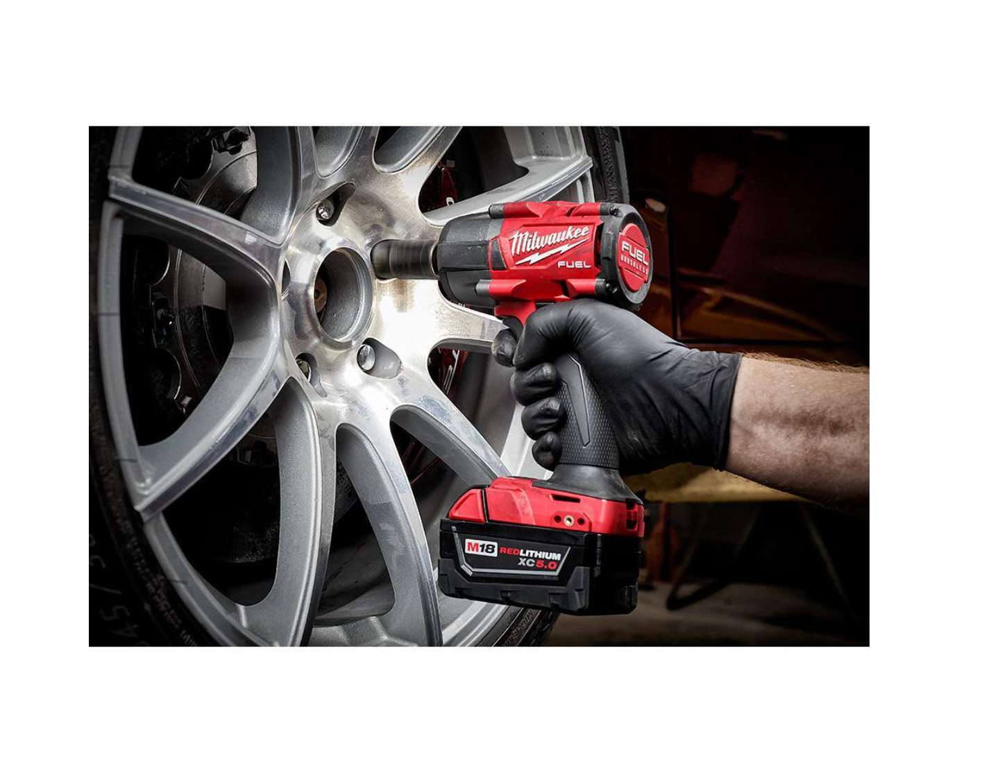 Milwaukee 2962-20-2880-20 M18 FUEL Gen-2 18V Lithium-Ion Brushless Cordless Mid Torque 1/2 in. Impact Wrench with Friction Ring with Grinder