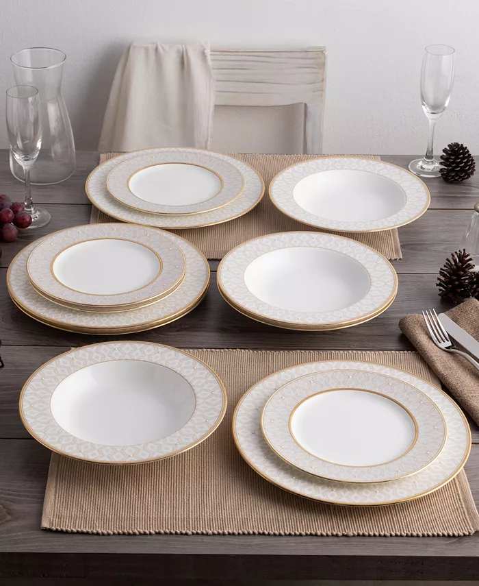 Noritake Noble Pearl Set Of 4 Dinner Plates 11