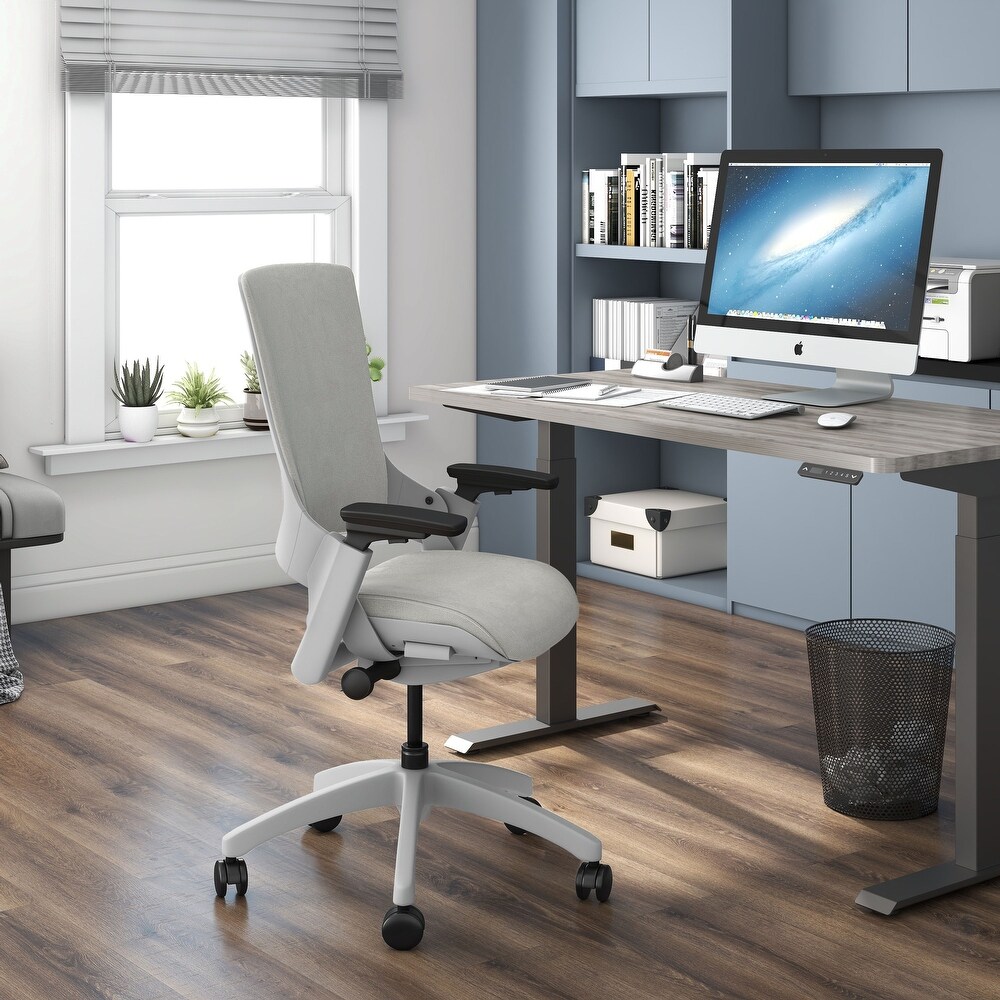 Hudson Modern Grey Fabric Height Adjustable Desk Chair by Furniture of America