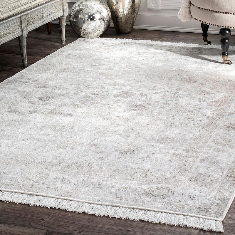 nuLOOM Vintage Floral Elyse Fringe Area Rug