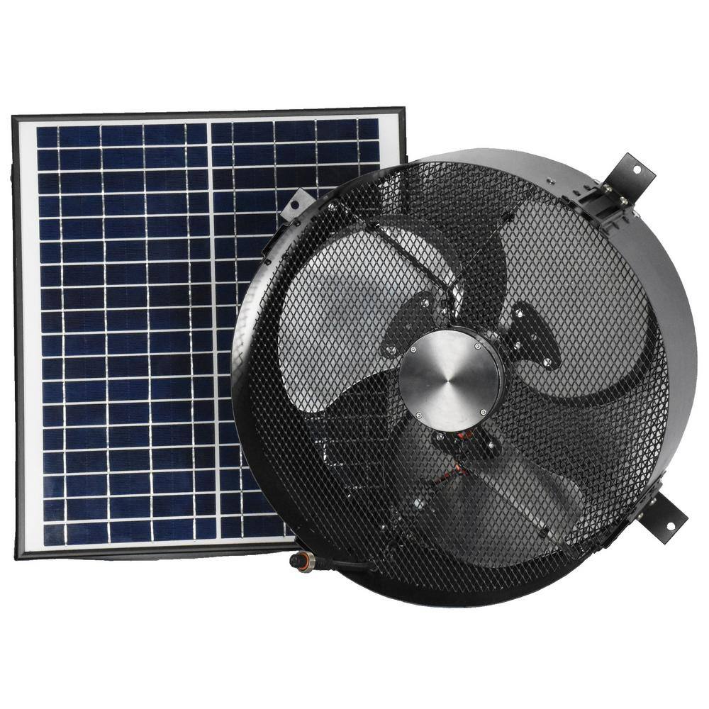 iLIVING 1750 CFM Black Solar Powered Gable Mount Solar Attic Fan ILG8SF303