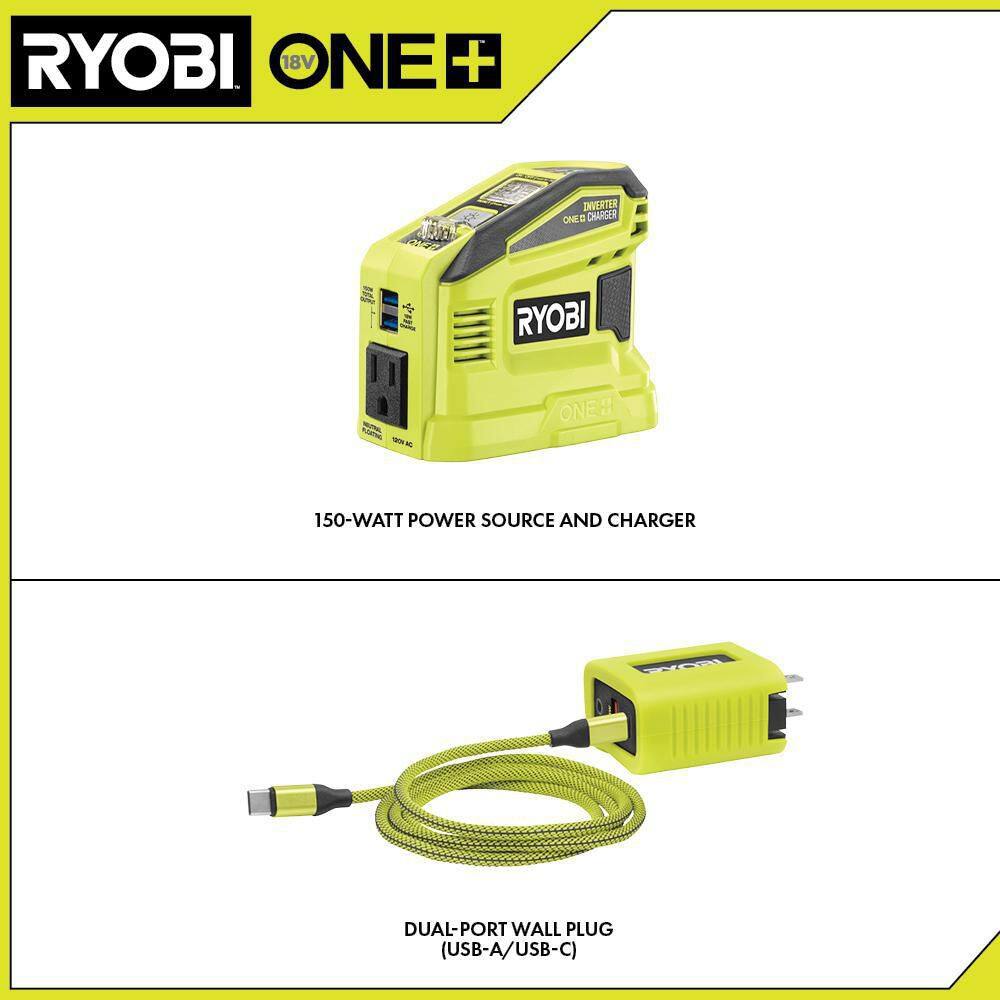 RYOBI 150-Watt Push Start Power Source and Charger for ONE+ 18-Volt Battery (Tool Only) RYi150CBT