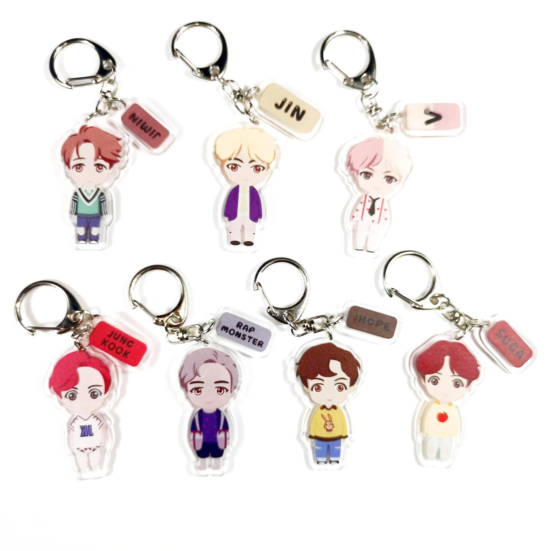 20pcs Cartoon Korean Boys Acrylic Keychain Bag Pendant Key Chains Keyring Fans Collection Gift，20pcs5