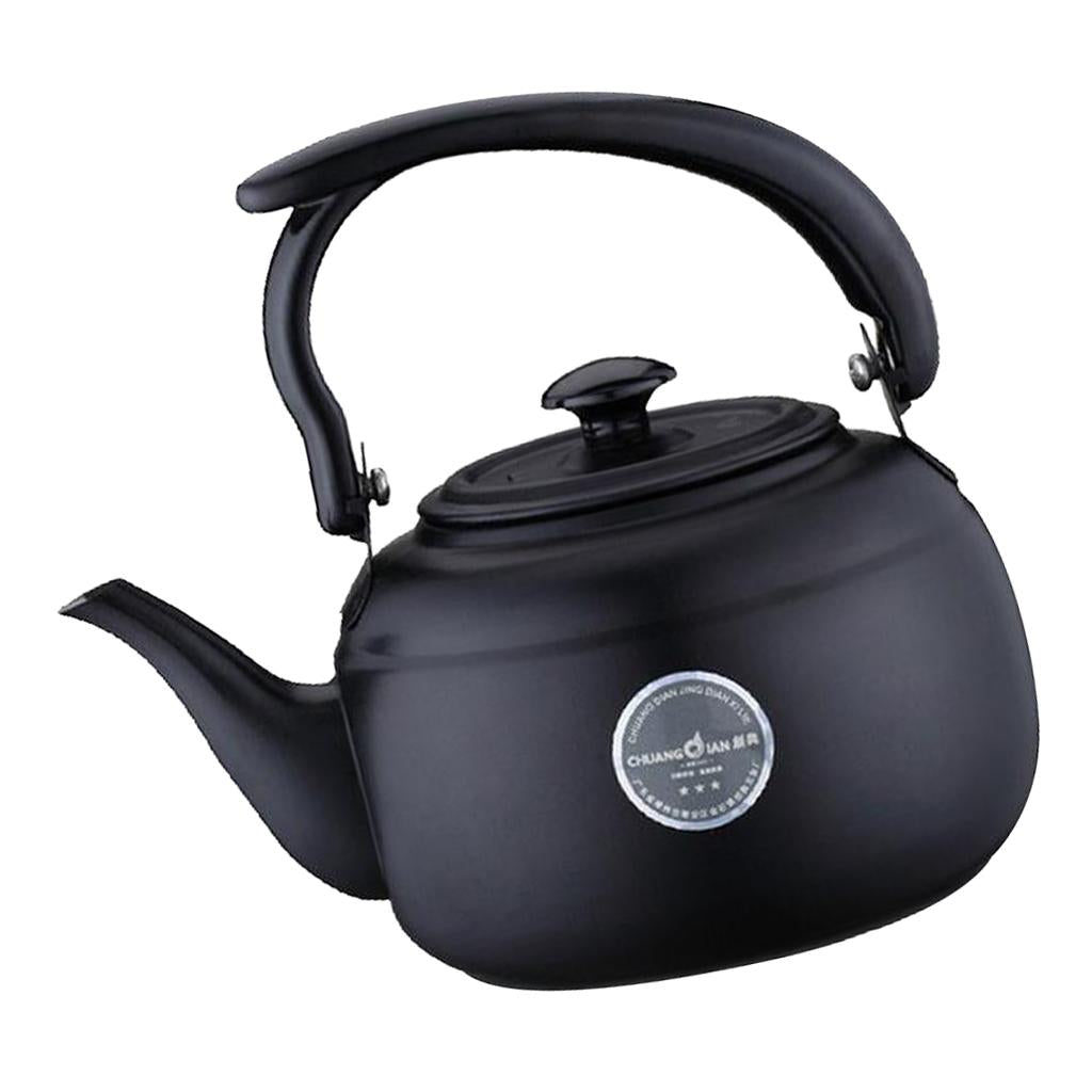 Teapot Kettle Stainless Steel 1L Tea Boiler Water Kitchen Black